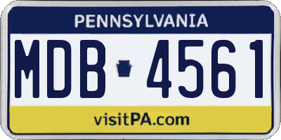 PA license plate MDB4561