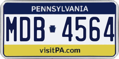 PA license plate MDB4564