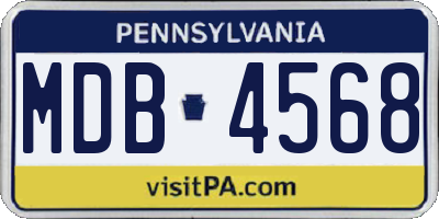 PA license plate MDB4568