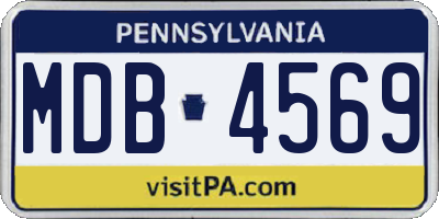 PA license plate MDB4569