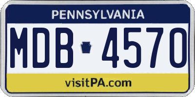 PA license plate MDB4570