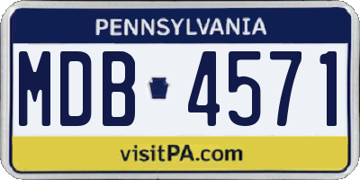 PA license plate MDB4571