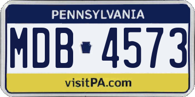 PA license plate MDB4573