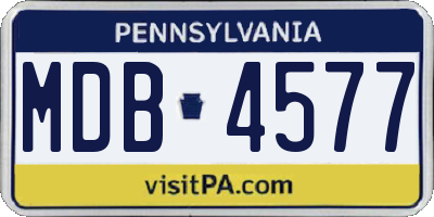 PA license plate MDB4577