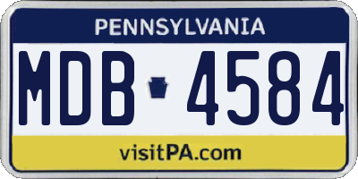 PA license plate MDB4584