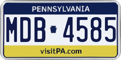 PA license plate MDB4585