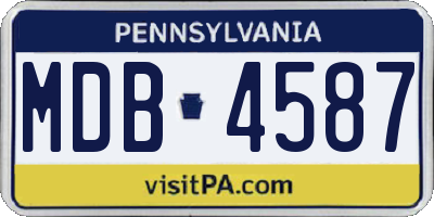 PA license plate MDB4587