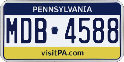 PA license plate MDB4588