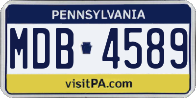 PA license plate MDB4589