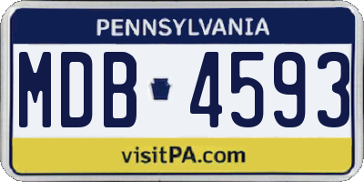 PA license plate MDB4593