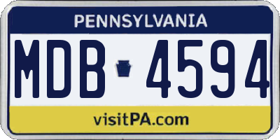 PA license plate MDB4594