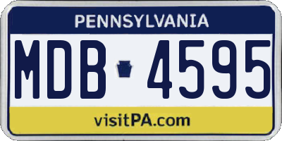 PA license plate MDB4595