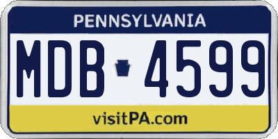 PA license plate MDB4599