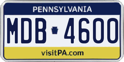 PA license plate MDB4600