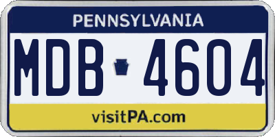 PA license plate MDB4604