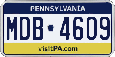 PA license plate MDB4609