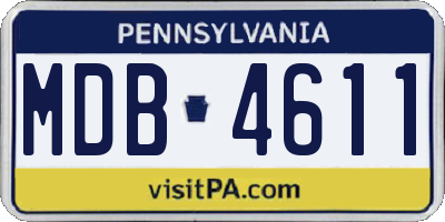 PA license plate MDB4611