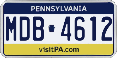 PA license plate MDB4612