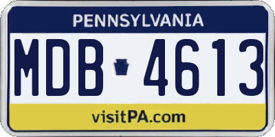 PA license plate MDB4613