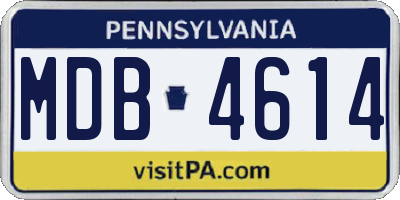 PA license plate MDB4614
