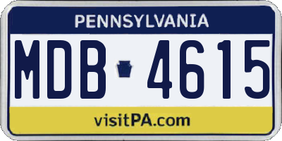 PA license plate MDB4615