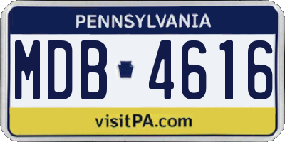 PA license plate MDB4616