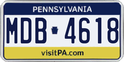 PA license plate MDB4618