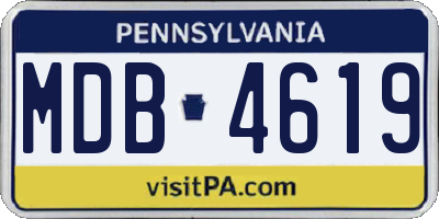 PA license plate MDB4619