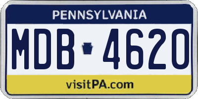 PA license plate MDB4620
