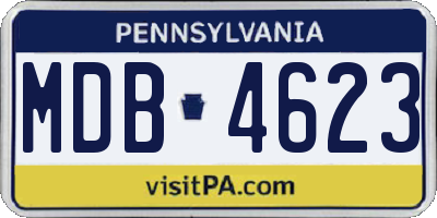 PA license plate MDB4623