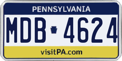 PA license plate MDB4624