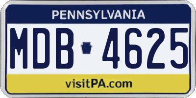 PA license plate MDB4625