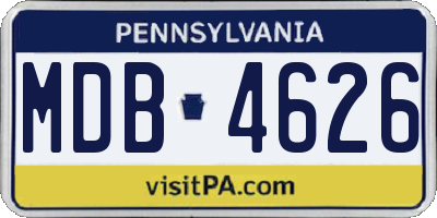 PA license plate MDB4626