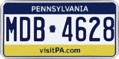PA license plate MDB4628