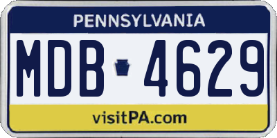 PA license plate MDB4629