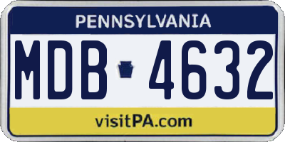 PA license plate MDB4632