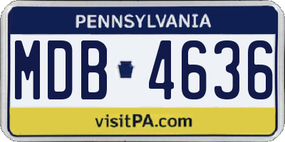 PA license plate MDB4636