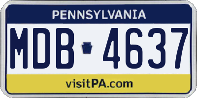 PA license plate MDB4637