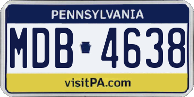 PA license plate MDB4638