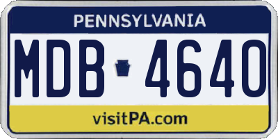 PA license plate MDB4640