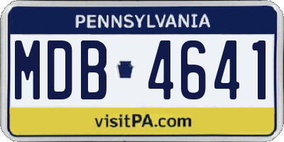 PA license plate MDB4641