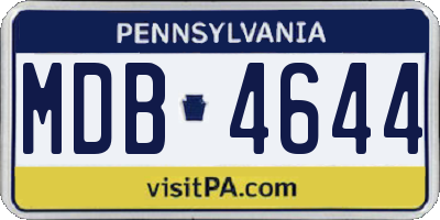 PA license plate MDB4644