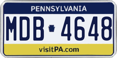 PA license plate MDB4648