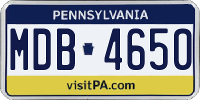 PA license plate MDB4650