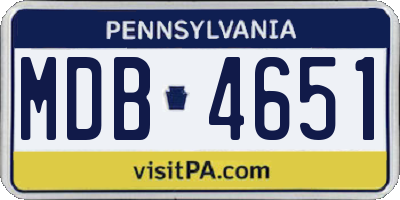 PA license plate MDB4651