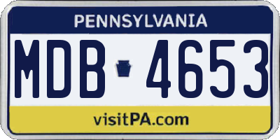 PA license plate MDB4653