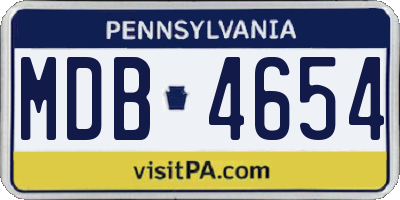 PA license plate MDB4654