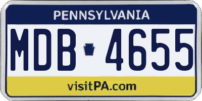 PA license plate MDB4655