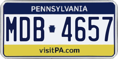 PA license plate MDB4657