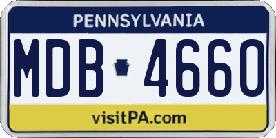 PA license plate MDB4660